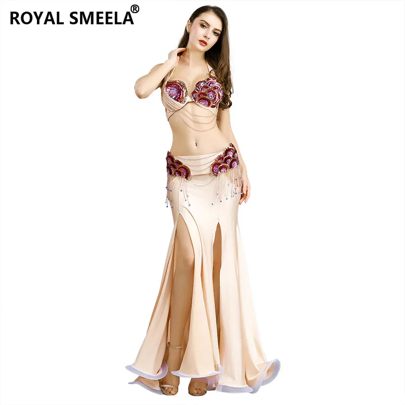 สวมใส่นกยูงเครื่องแต่งกาย Belly Dance เครื่องแต่งกายสำหรับสุภาพสตรีชุดเต้นรำ Belly Dance กระโปรงชุดกระโปรงชุด3pce ชุด