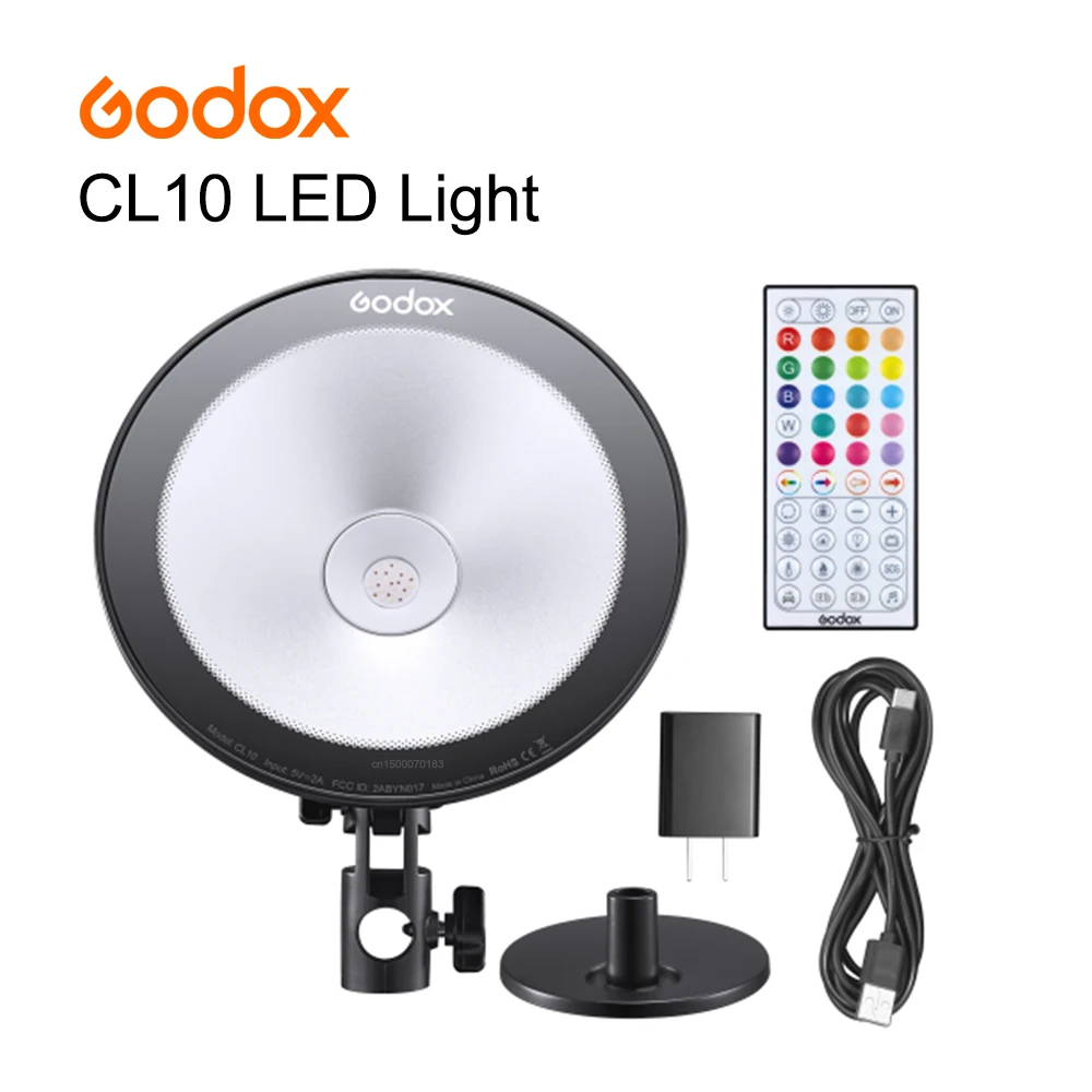 

Godox CL10 LED Webcasting Ambient Light RGB HSI Colorful Photography Studio Fill Light for DSLR Camera Phone Video Photo