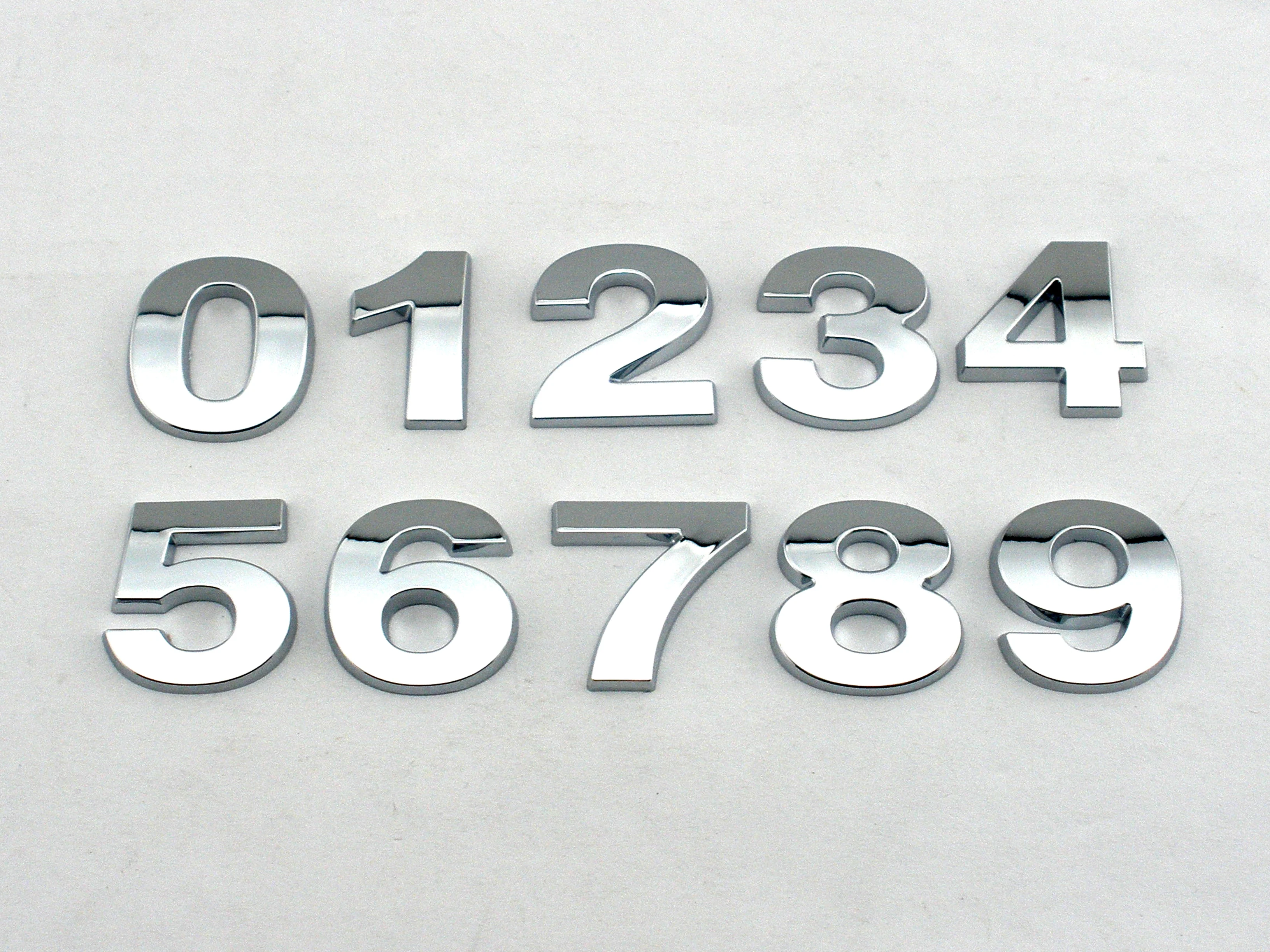 25mm high Custom plastic 3d chrome letters & numbers self adhesive  Alphabet car sticker auto sign  Car Accessories Decoration