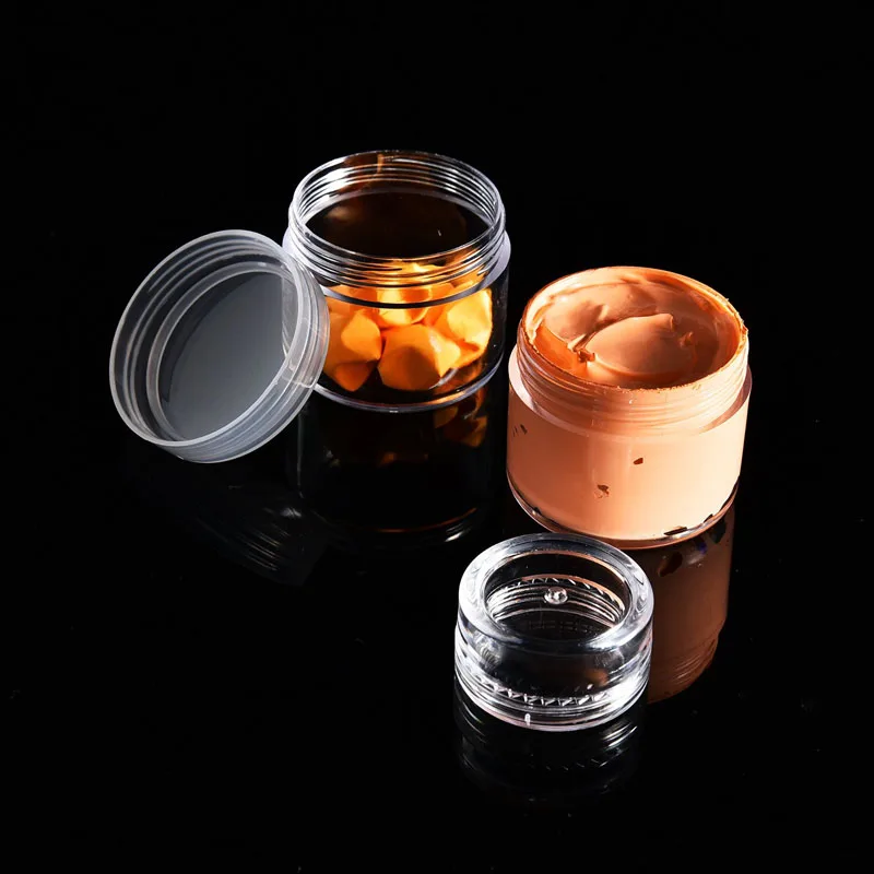 10pcs 2g 3g 5g 10g 15g 20g Plastic Empty Clear Cosmetic Jars Makeup Container Lip Balm Lotion Bottles Vials Cream Pot Gel Box