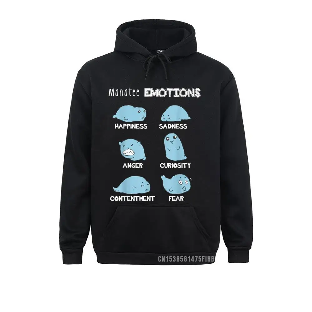 Funny Manatee Emotions Unique Sea Cow Gift Idea Hoodie Street Long Sleeve Fall Hoodies Retro Hoods Men Sweatshirts