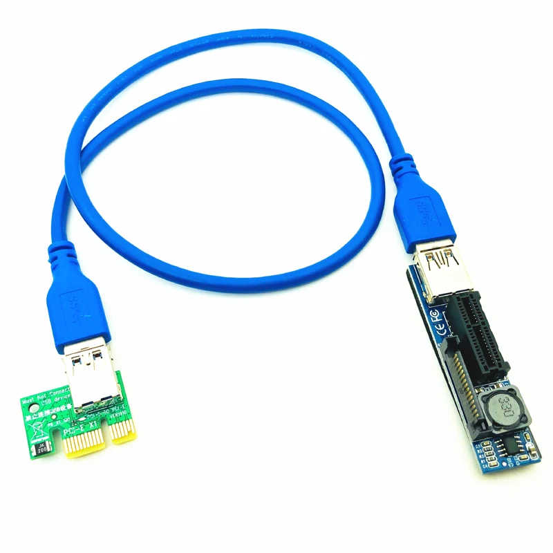 

Riser PCI Express x1 Extension Cable PCI-E 1X Slot Riser Card Extender PCI-Express Lead with 60cm USB3.0 Cable for Network Cards