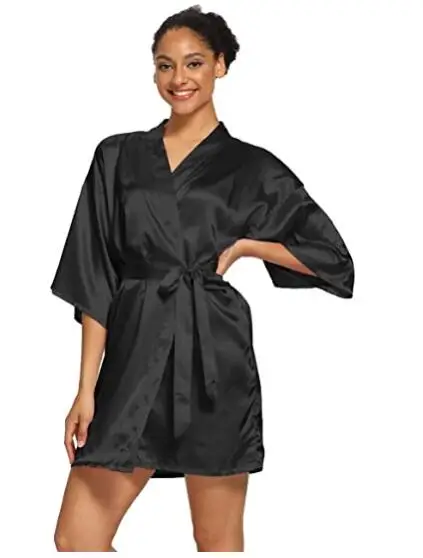 Summer Champagne Chinese Bride Wedding Robe Satin Sleepwear Women Nightgown Sexy Nightdress Lady Kimono Bathrobe Gown Negligee