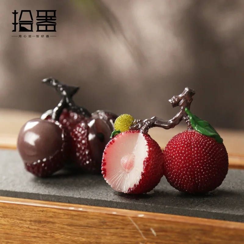 Color changing tea pet litchi tea pet tea table decoration tea set purple sand pot accessories vibrato same simulation simulatio