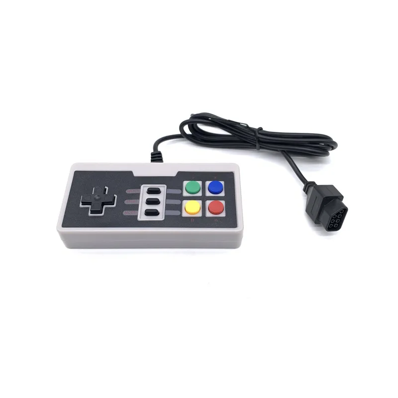 5PCS High quality  Wired 7-pin game controller for 8-bit N-E-S game console with burst function