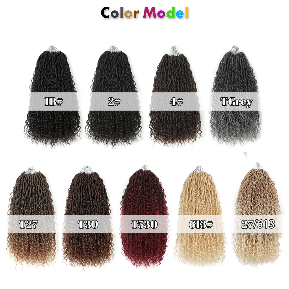 HeyMidea-Deusa encaracolado Locs Crochet cabelo, extensões de trança sintética, Twist cabelo trança, Rio Locs, 14-26 ", Novo