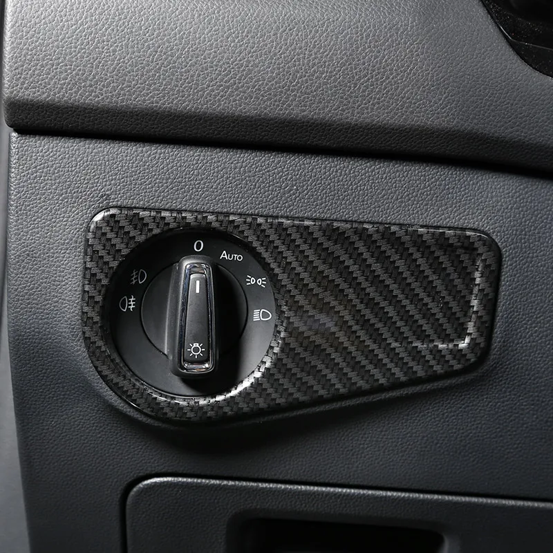 For Volkswagen VW Tiguan mk2 carbon fiber decorative headlight switch adjustment patch in the car 2016 2017 2018 2019 2020