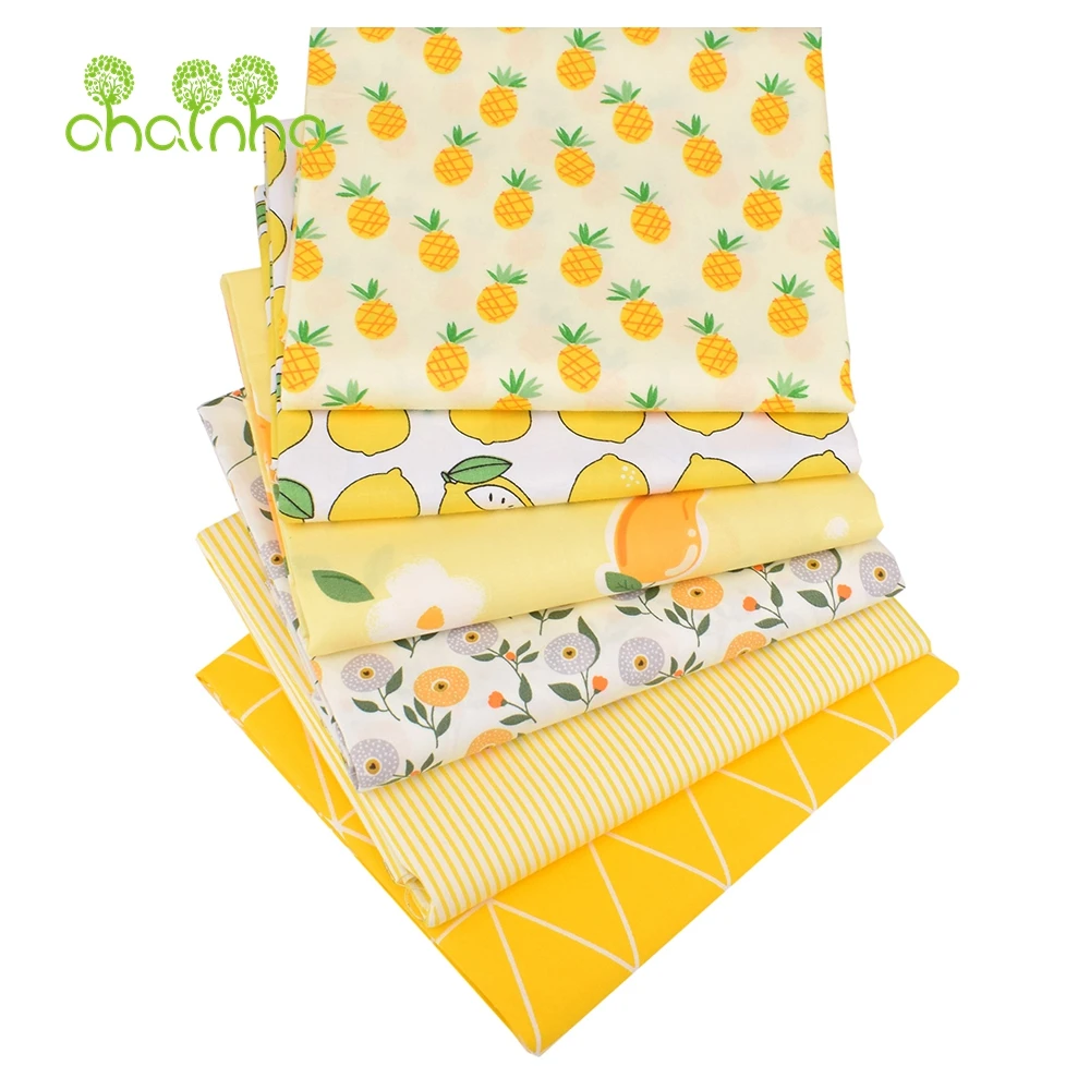 Chainho,Printed Twill Cotton Fabric,Patchwork Cloth For DIY Sewing Quilting Baby&Child\'s Bedding Material,6pcs/Lot,Fruit Series