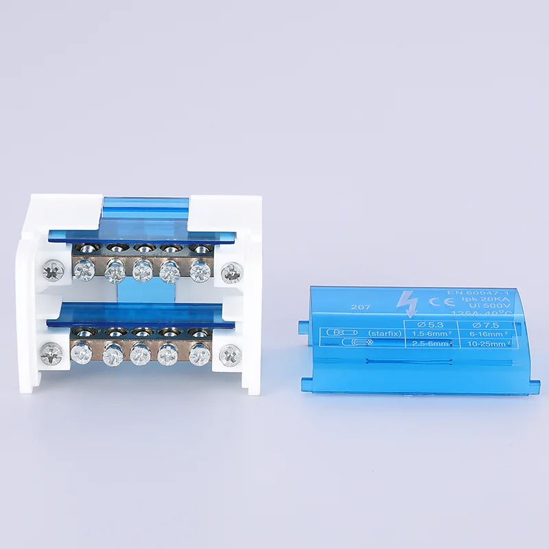 Two Level Four Level Terminal Box Copper Bar Rail Type Bus Cable Junction Box UK207 UK211 UK215 UK407 UK411 UK415