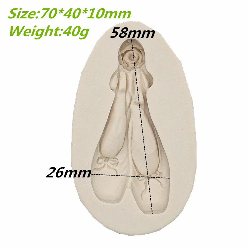 Ballet Shoes Silicone Mold Resin Kitchen Baking Tool DIY Chocolate Pastry Fondant Moulds Cake Dessert Lace Decoration Supplies