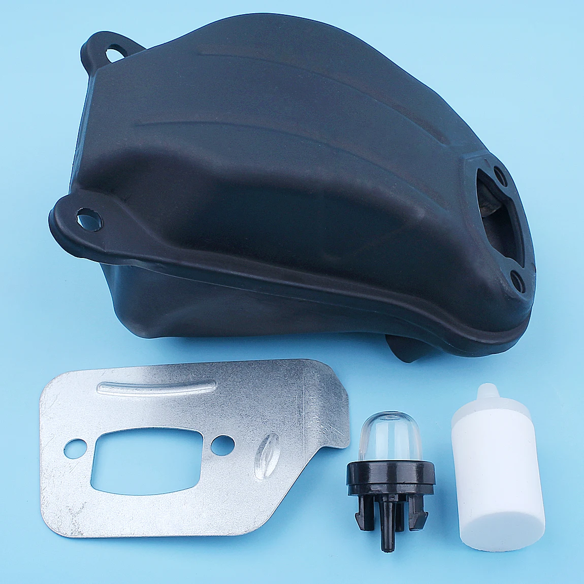 Imagem -02 - Silenciador Kit Placa Defletor Silenciador para Husqvarna 550 xp 545 550xp Motosserra Primer Bulbo Filtro de Combustível Peças Reposição 523052602