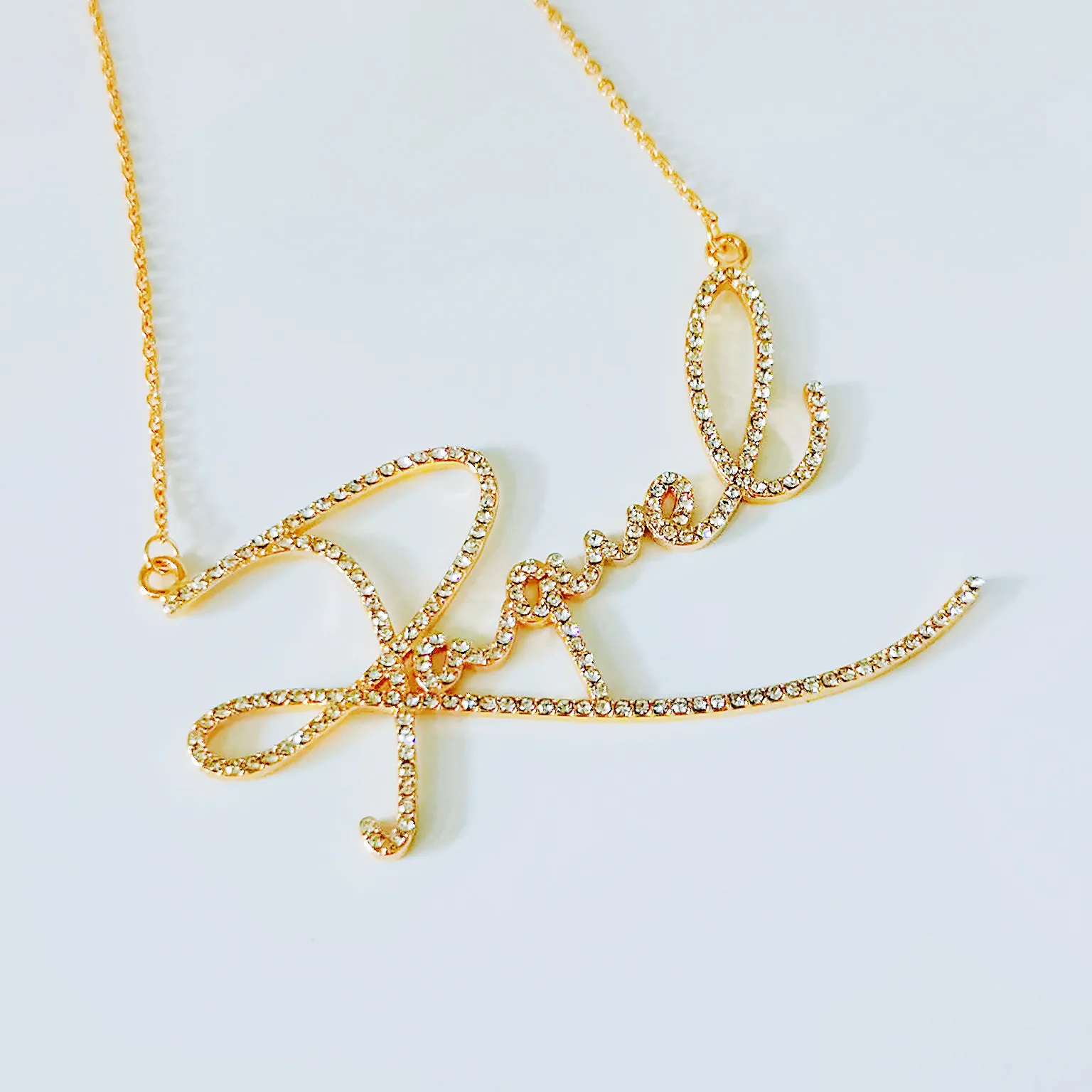 2021 New Custom Name Necklace With Crystal Personlized Initial Letters Pendant Gold Plated Necklace For Women Jewelry Gift