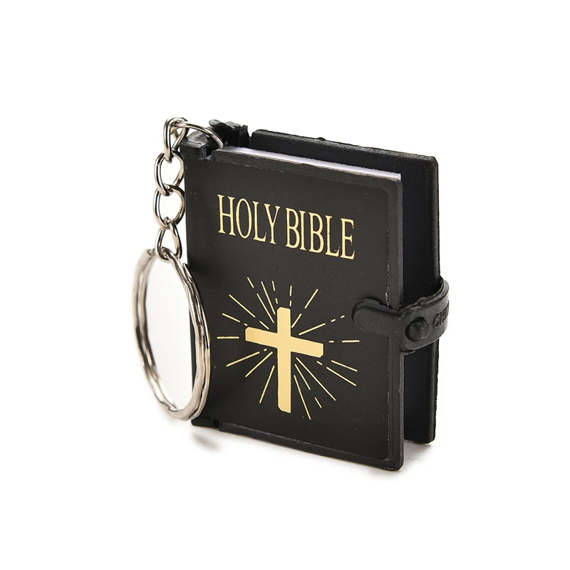 1pc religion english version small size holy bible key chain book keychain christian jesus key ring gift prayer god bless