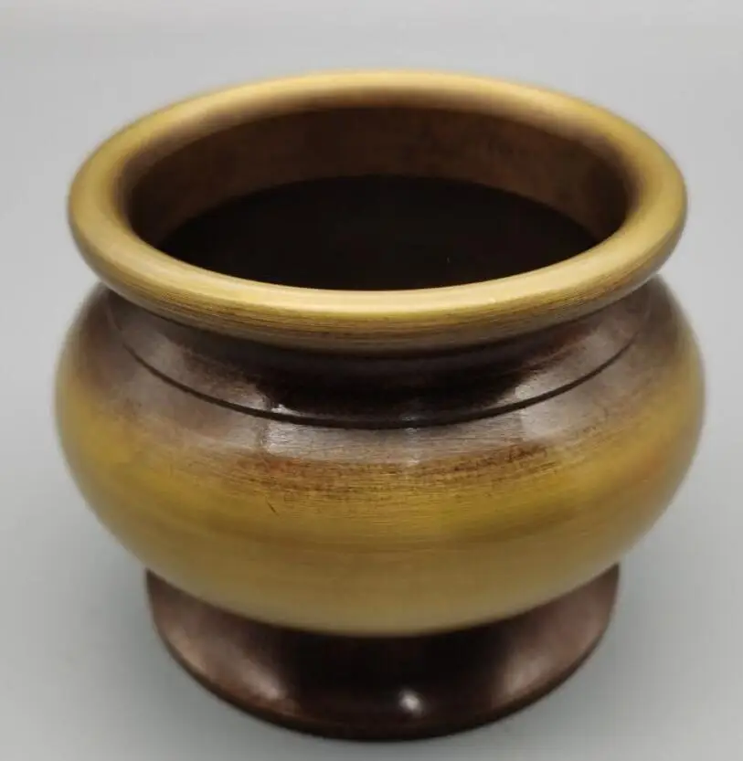 

China brass Round shape Incense burner crafts statue