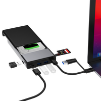 Colorii USB C HUB with Hard Drive Enclosure 2.5 SATA to USB 3.0 Type C Adapter for External SSD Disk HDD case