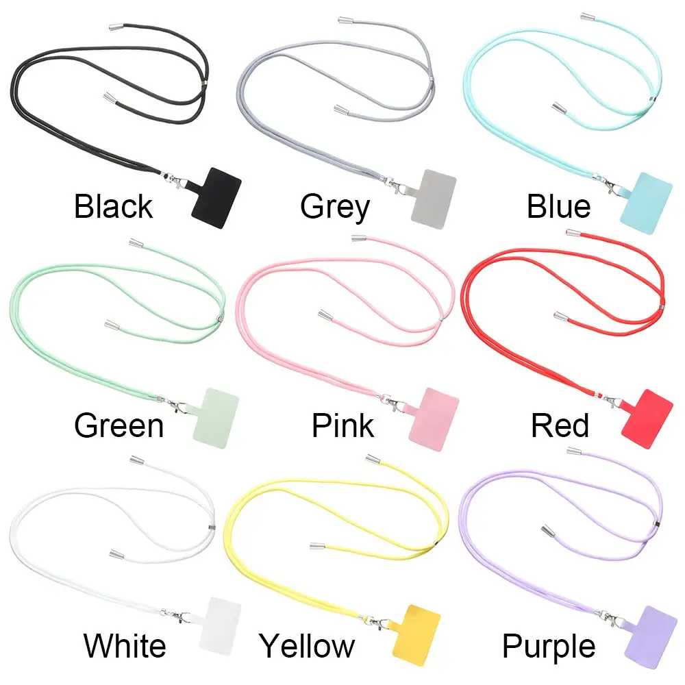 Universal Adjustable Phone Lanyard Anti-lost Lanyard Strap Detachable Colorful Neck Cord Phone Safety Tether Keychain Chain Rope