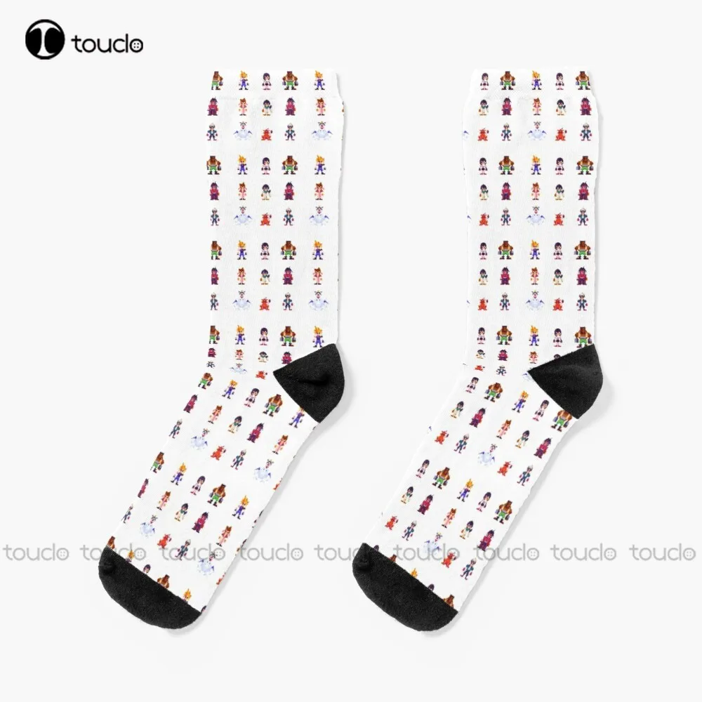 

Ff7 Final Fantasy Cloud Character Socks White Crew Socks Men Christmas Gift Unisex Adult Teen Youth Socks Custom Women Men