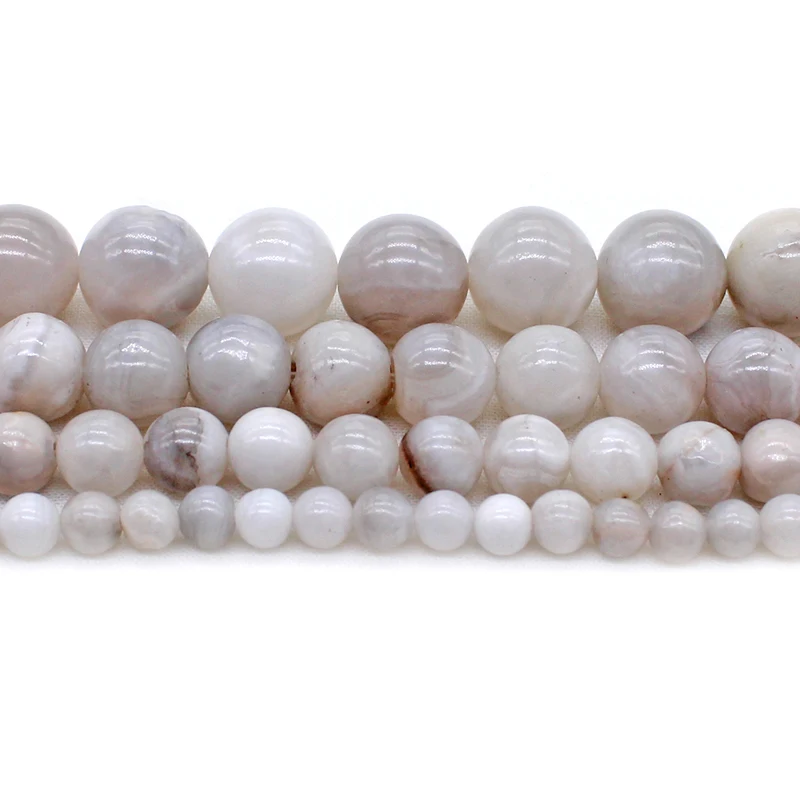 Natural Stone Beads White Crazy Agates Round Loose Beads 4 6 8 10 12MM Fit Diy Fashion Jewelry Making Accessories