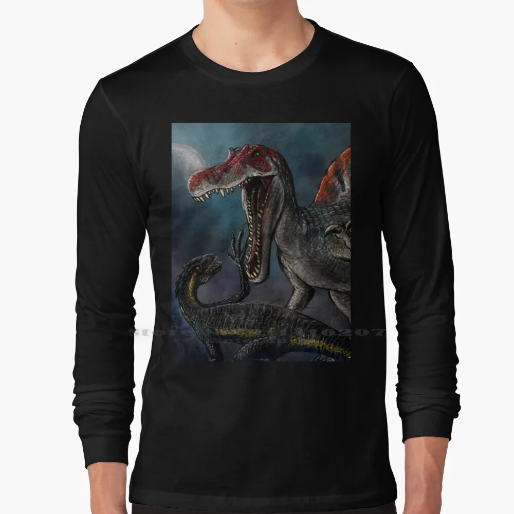 Spinosaurus Vs Indominus Rex Dinosaur Battle 100% Cotton Long Sleeve T Shirt Dinosaurs Indoraptor Spinosaurus Dinosaur Battle