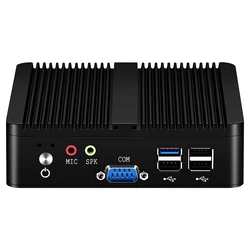 Bezwentylatorowy Mini komputer przemysłowy Intel Celeron J1900 czterordzeniowy 4x USB podwójny LAN 2x RS232 HDMI VGA WiFi obsługa Windows Linux