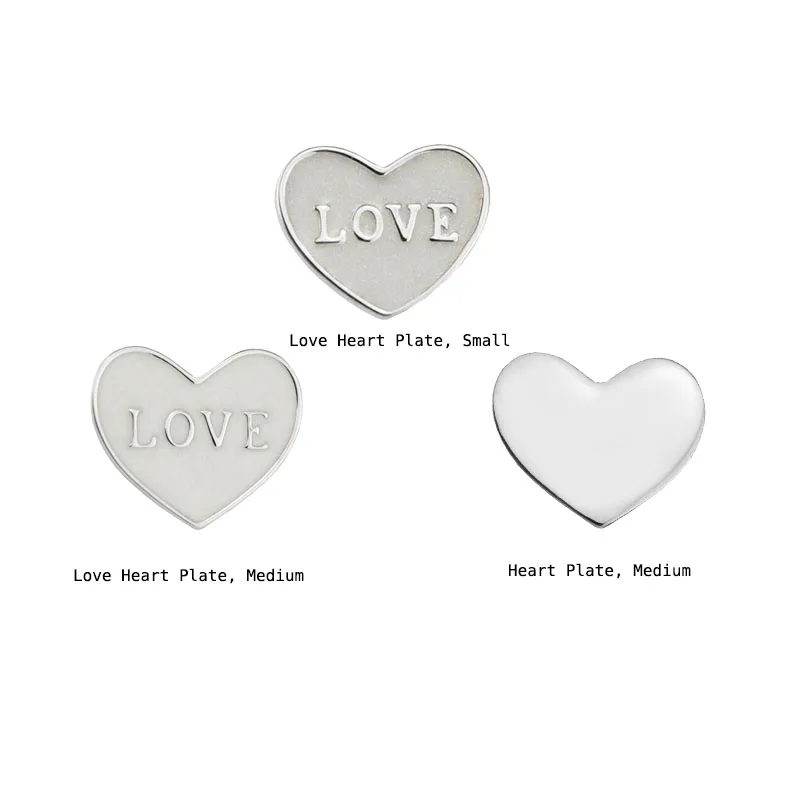 

100% 925 Sterling Silver Jewelry 3pcs Hearts Petites Charm DIY Fits For Floating Locket Necklaces Free Shipping