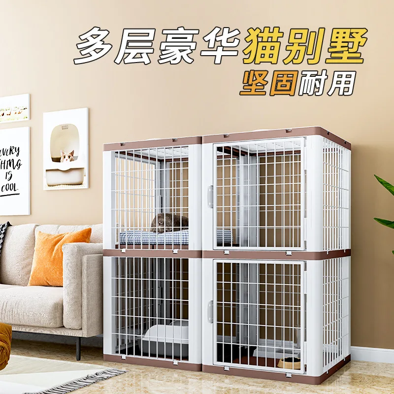 Cat Housing Large Cat House Cat Breeding Luxury Three-story Cat Cage   Multi-specification cat house