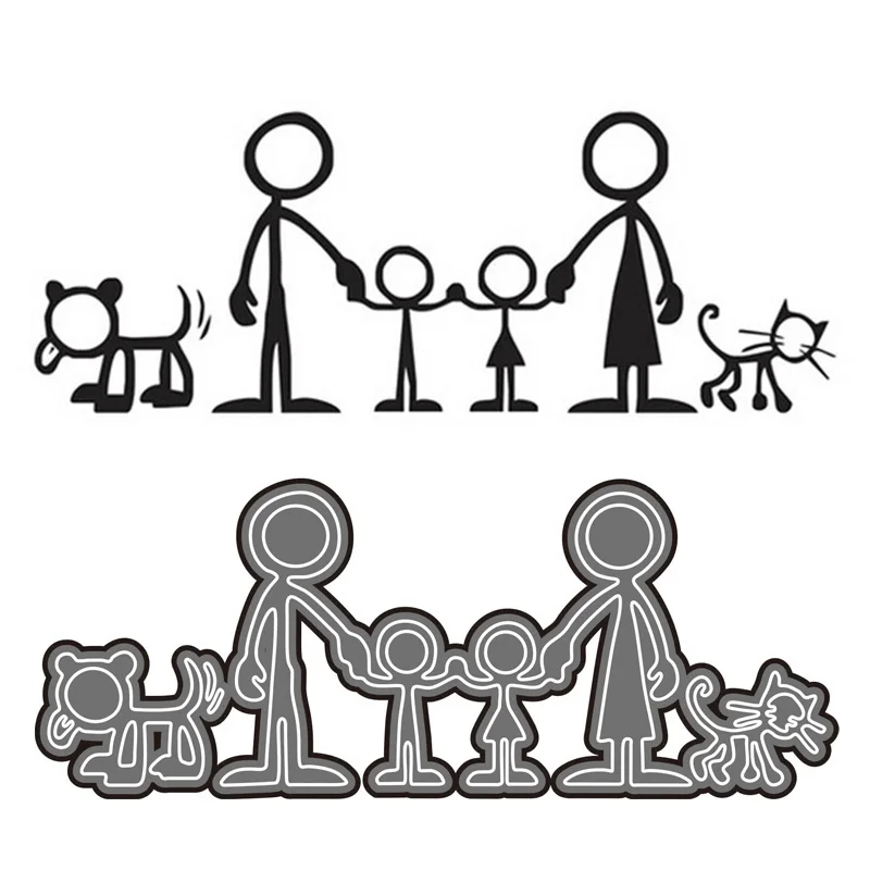 Crazyclown DIY Семья лиц металлический Трафаретный вырубной штамп Скрапбукинг DIY альбом Бумага карты Ремесло трафарет для тиснения пресс-форм