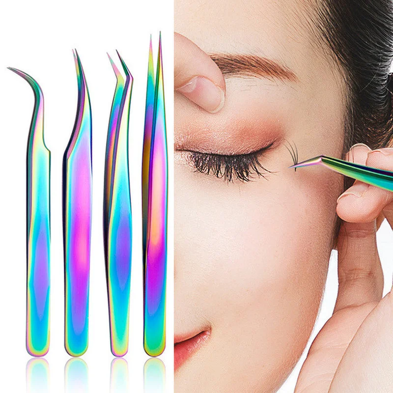 Hohe Qualität Geschlossen Wimpern Pinzette Edelstahl Anti-statische Werkzeuge Augenbraue Pinzette Für 3D 6D Wimpern Extensions Großhandel