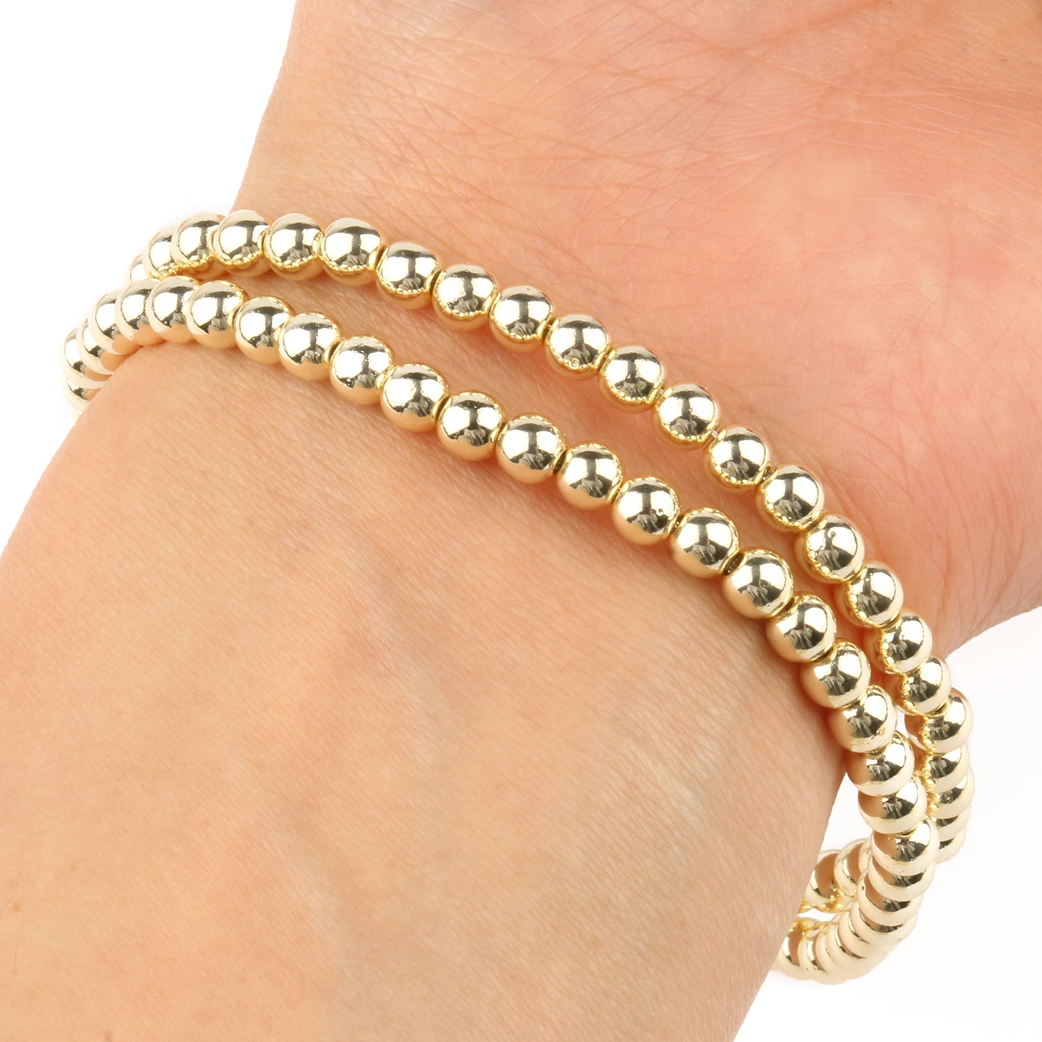 Wholesale Natural Stone Light Gold Plated Hematite Round Beads 2 3 4 6 mm 15\