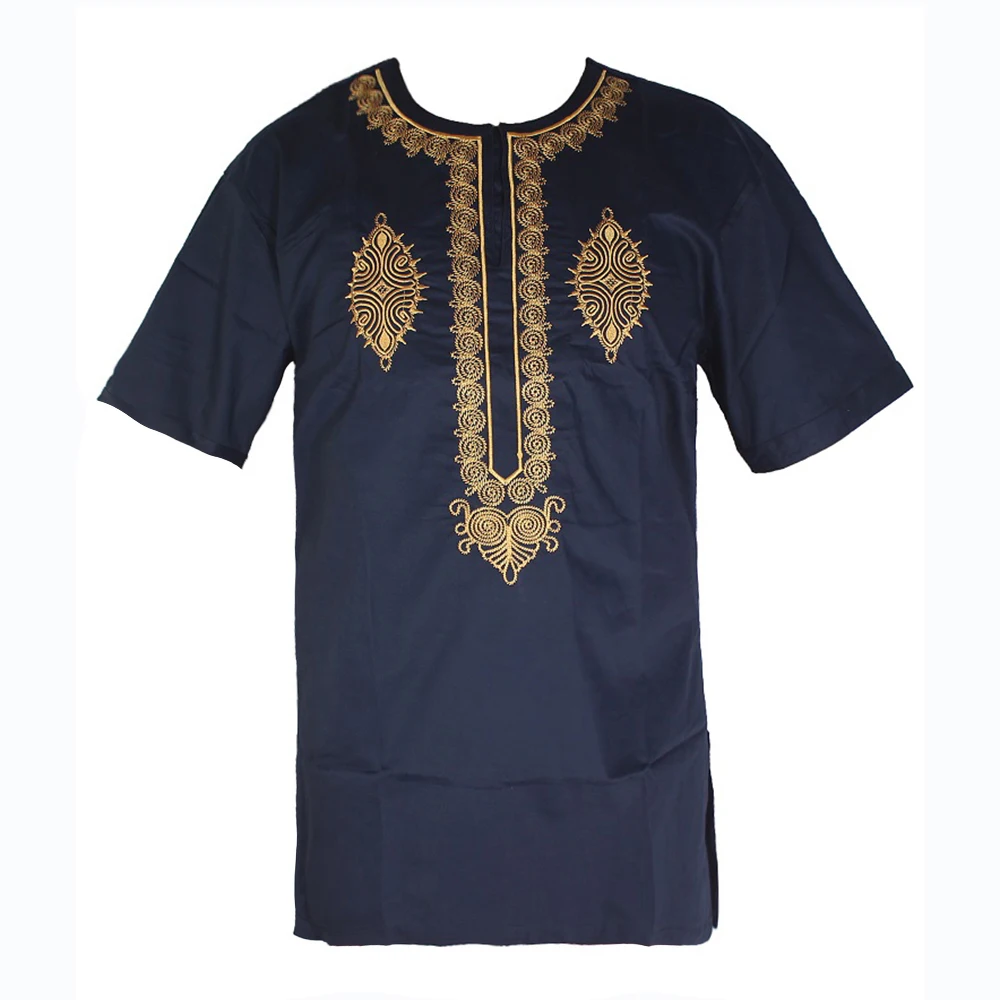 

Newest Dashiki Tops Islam Wear Africa Clothes Bazin bilateral symmetry Embroidery Mens African Kaftan Tunic Clothing