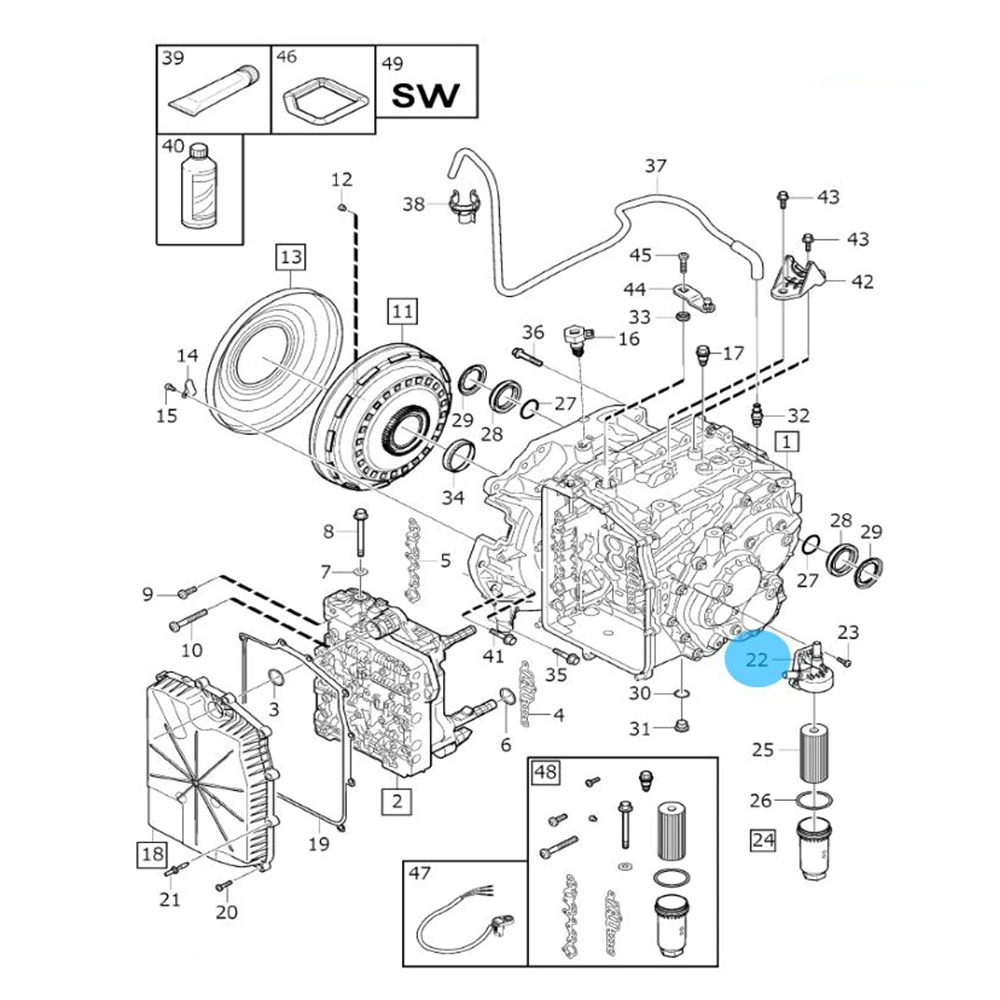 31256732 for Volvo for FordMPS6 Gearbox Automatic Powershift Oil Gearbox Filter Cover Hydraulic Filter Bracket