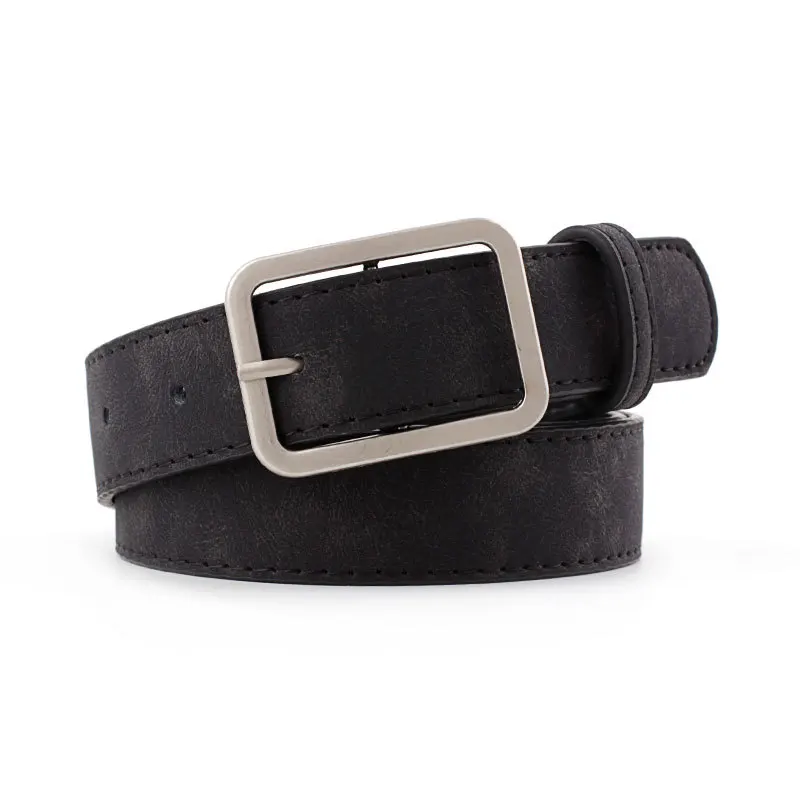 2023 105cm Leather Waist Strap Belt Black Brown high quality Women Square Metal Buckle belts Ladies Female Belts for Jeans