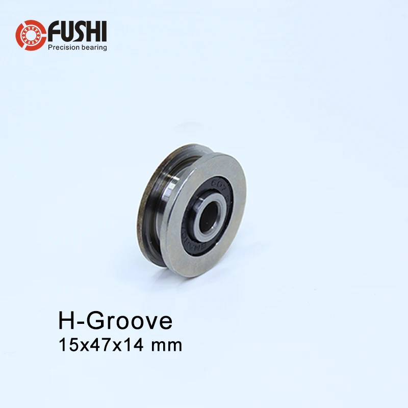 H Sulco Rolamento (1 PC) 15 * H6 47*14mm Aço Rolamento de Rolos/3 H10/3 trilho de Guia de Slides Rolamentos de Roda U polia