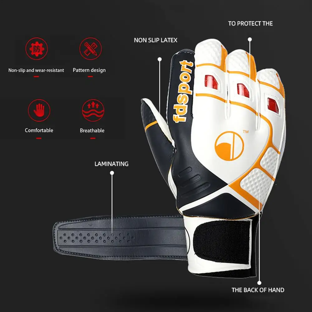 Goalkeeper Goalie Futebol Luvas-Kids & Youth Futebol Goal Keeper Luvas Com Em Relevo Anti-Slip Látex Palm E Soft PU Mão B