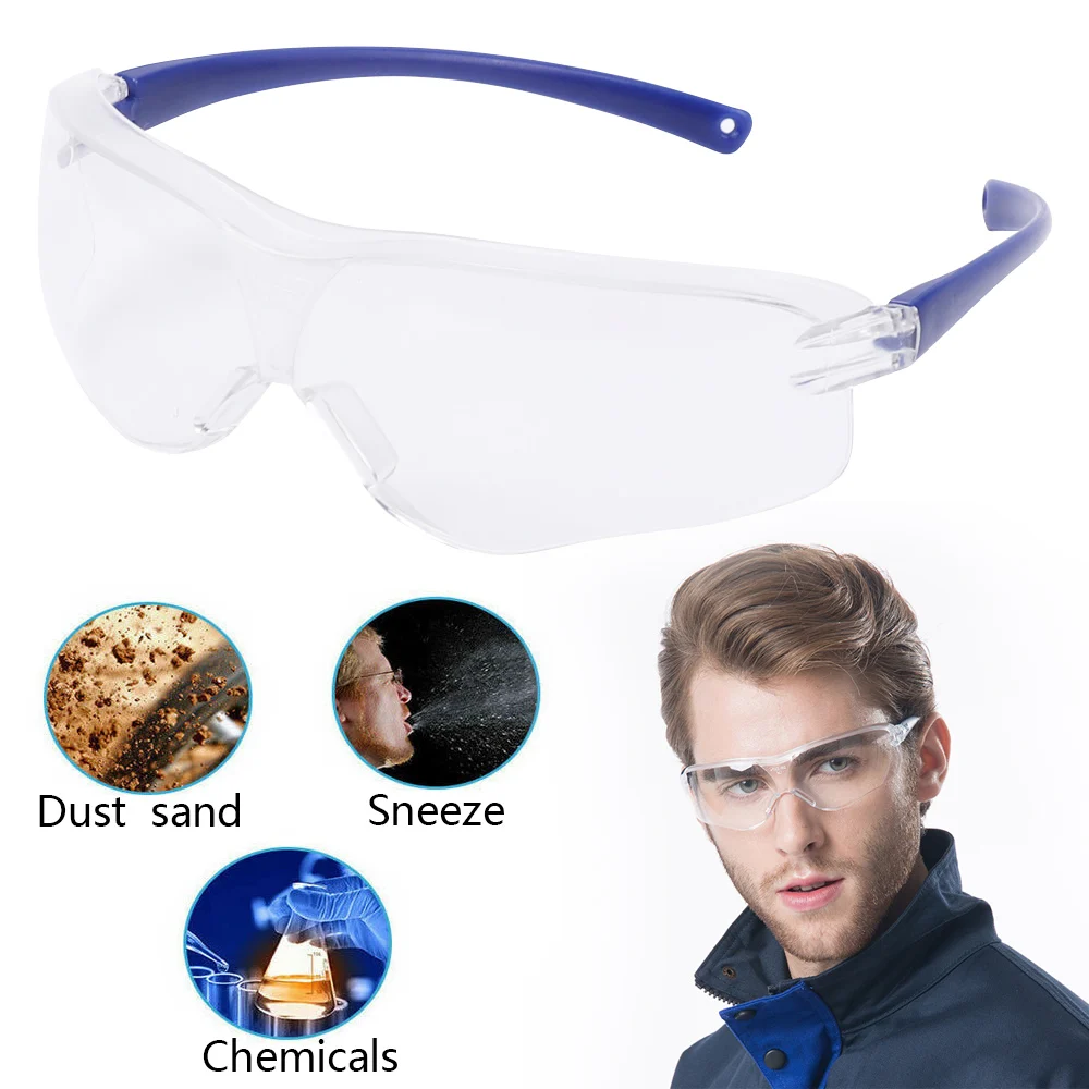 1pcs Clear Safety Goggle Transparent Protective Glasses 3M Workplace Eyewear PC Anti-Splash Anti-UV Windproof Lens High Quality