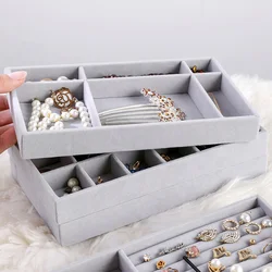 Hot Sales Fashion Portable Velvet Jewelry Ring Jewelry Display Organizer Box Tray Holder Earring Jewelry Storage Case Showcase