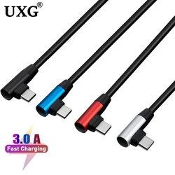 Type-c to Type-c Cable Male to Male USB C 20V 3A 60W PD Quick Charge Fast Charging Cord 90 Degree Right Angle Wire Mobile Phone