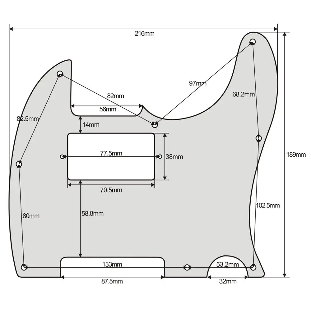 FLEOR 1pcs TL Electric Guitar Humbucker Pickguard 8 Holes With Screws