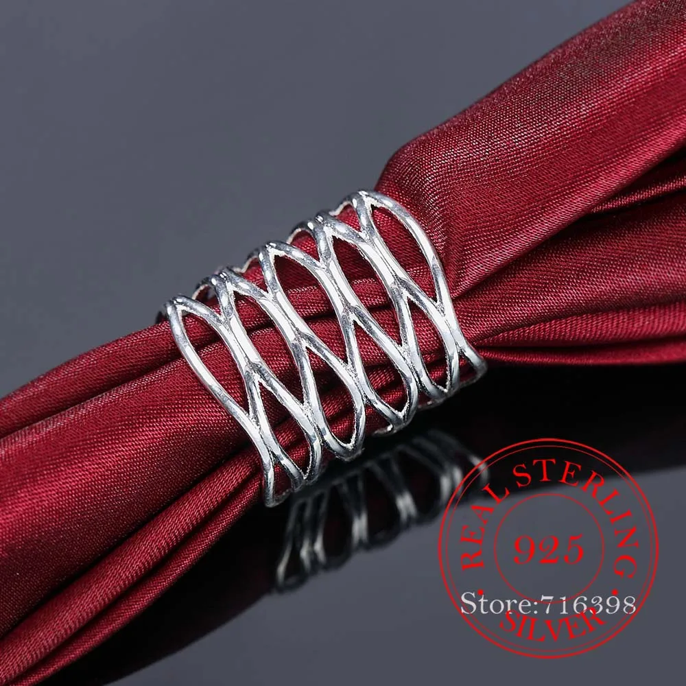 2020 New Retro Antique Open Weave Finger Ring Real 925 Sterling Silver Thumb Rings for Women Ladies Fashion Bohemian Jewelry