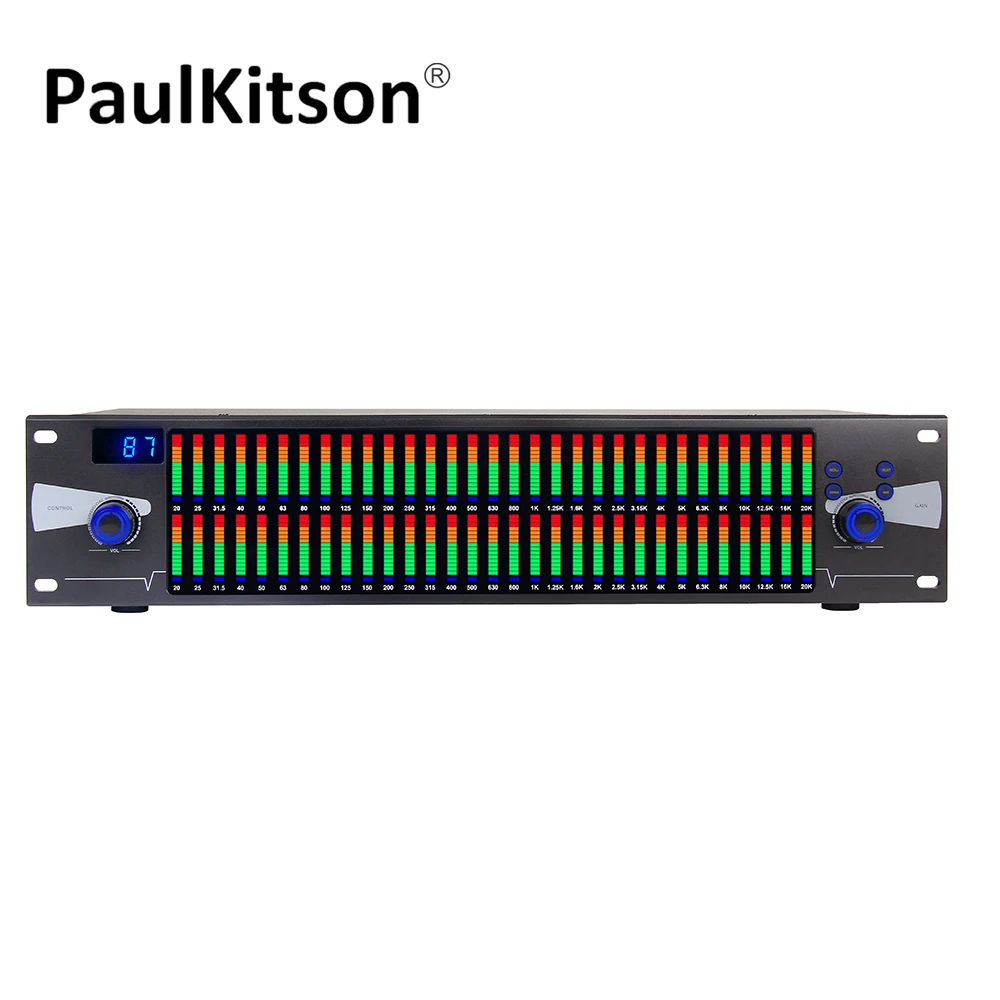 جهاز 2U معادل الصوت ثنائي الطيف 31 نطاقًا رقميًا للتأثير الصوتي DSP Equalizador نظام صوت كاريوكي المنزلي للمسرح