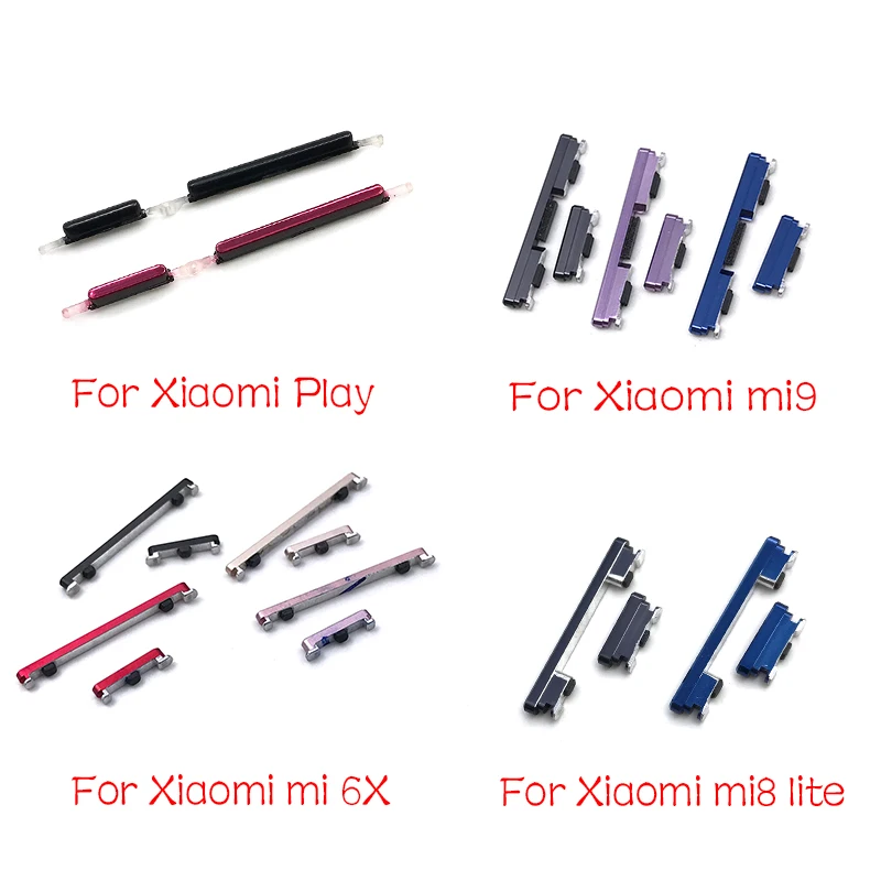 Nowe boczne przycisk zasilania + przycisk głośności dla Xiao mi mi A2 6 6X9 8 Lite Max uwaga 3 zagraj części