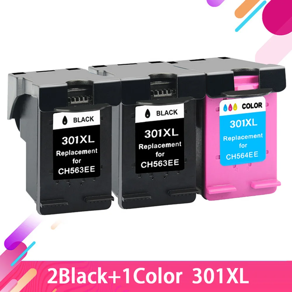 

3PK(2BK,1Tri-color)replacement for HP301 HP 301 XL Compatible for HP 2510 3510 D1010 1510 2540 4500 1050 2050 2050s printer