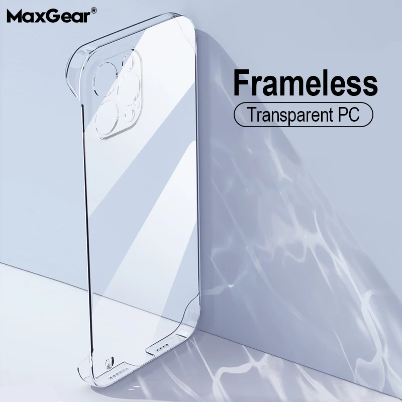 Ultra Thin Frameless Clear Case for iPhone 16 15 14 13 12 11 Pro X XR XS Max Plus Slim Hard Shockproof Bumper Transparent Cover