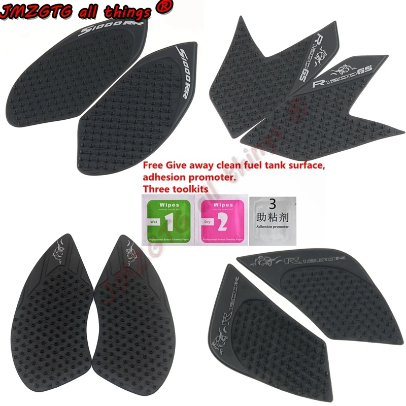 

Motorcycle Tank Grip Pads For BMW S1000RR S1000R R1200GS R1200R R NINE T Protector Sticker Tank Traction Pad Side 3M