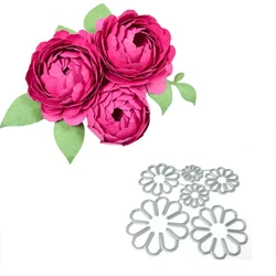 cutting Dies 8/pcs  peony flower Cutting Dies Stencils Scrapbooking Embossing DIY Crafts Paper Cards Album Decor Metal Dies Cut