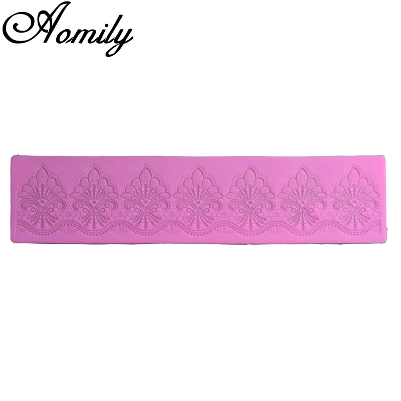 Amoliy 39.8cm European-style pattern Cake Mat Fondant Cake Border Decorating Silicone MoldChocolate Candy Mold Resin Clay Mould