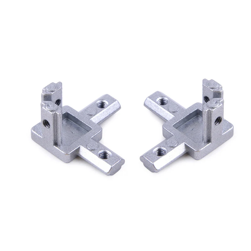 1pc Silver 2020 L Type 3-Dimensional Bracket Concealed Corner Connector Eu Standard 20/30/40Aluminum Profile Parts with Top wire