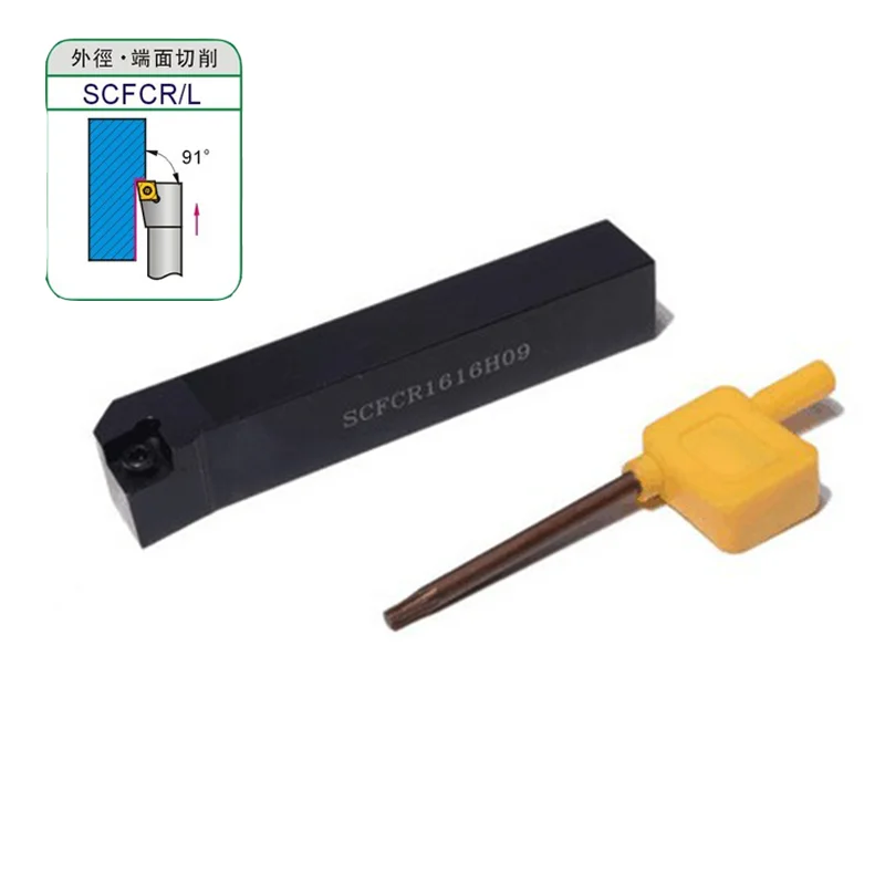 1 PC SCFCR1212H06 SCFCR1616H09 SCFCR2020K09 SCFCR2525M12 CNC Lathe Cutter Turning Tools SCFCR SCFCL External Turning Tool Holder