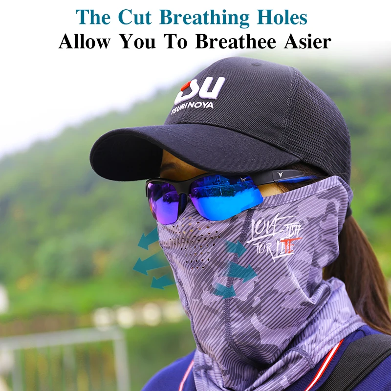 TSURINOYA Head Neck Arm Sun Protector UV Protection Fishing Mask Breathable High Elasticity Quick Dry Protective Arm Sleeve