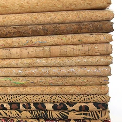 1 Meter PU Natural Cork Printing Synthetic Leather PU Fabric Environmentally Wood 135cm for Handbag Shoes Purse Ties DIY Craft